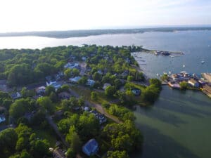 Shelter Island from the air